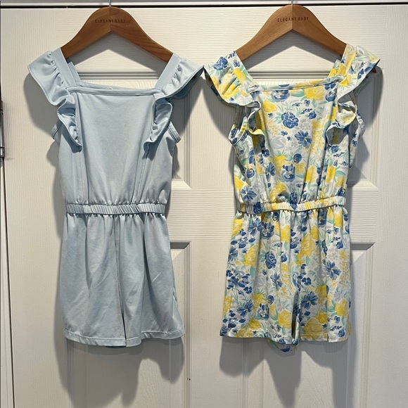 btween Other - btween Light Blue and Floral Kids Rompers